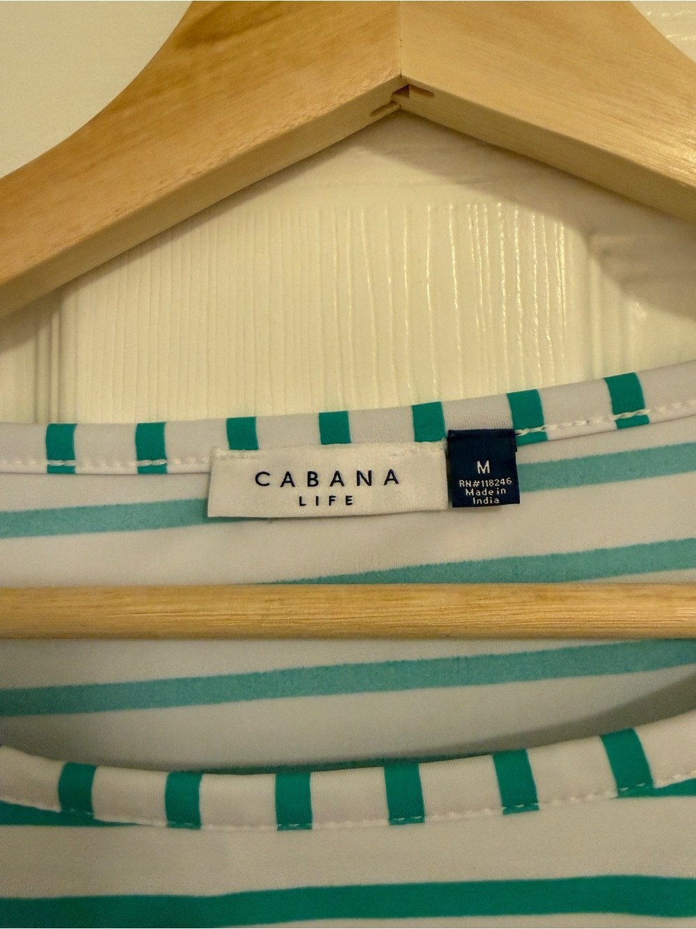 Cabana Life Teal Stripe Boatneck Dress Medium - Picture 2 of 3